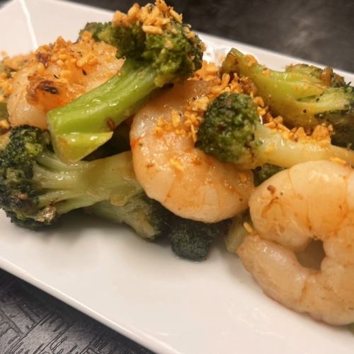 Anchovy Garlic with Shrimp and Broccoli