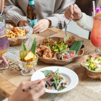 时尚女生聚会！ALOHA女生聚会计划♪包含祝酒饮品和餐后咖啡