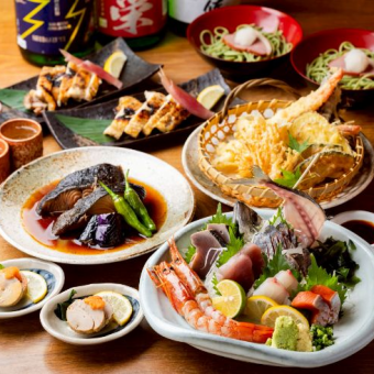 【イチオシ料理堪能！贅沢コース】刺身・銀鱈など味わえる大満足の全6品（日本酒2h飲放）8,500円