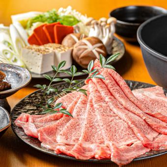【A5等級近江牛】享受瘦肉與大理石花紋的絕妙平衡“上里脊肉150g壽喜燒套餐”