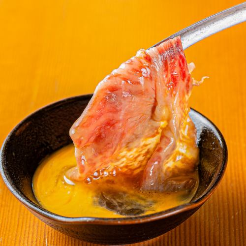 [A5 rank Omi beef] Enjoy the exquisite balance of lean meat and marbling "Top loin 150g sukiyaki course"