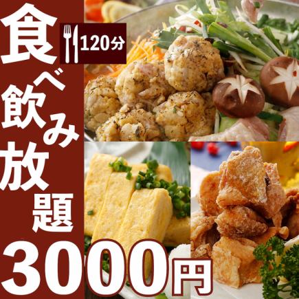 【平日限定/食べ飲み放題3000円】2名様～個室でご案内！コスパ抜群！