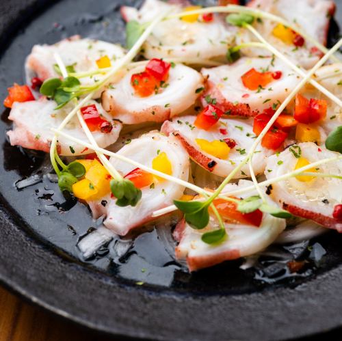 Grilled water octopus carpaccio