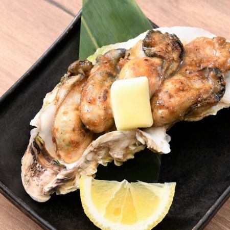 Oysters grilled in butter and soy sauce