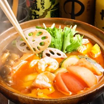飲み放題付!【季節限定】あったかお鍋!トマト鍋コース5500円★〆はリゾットで!!