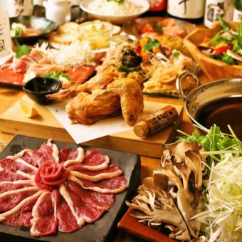 【宴会】鶏と魚と肴と鍋の日本酒25種コース(120分飲み放題付き) 6000円