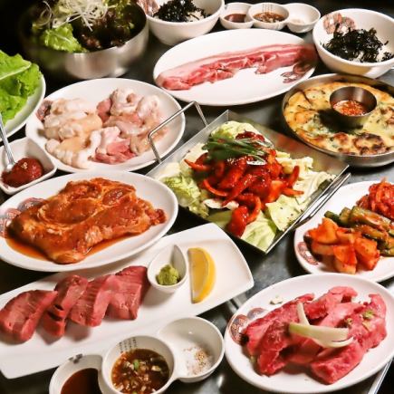 各種ご宴会に大人気！！120分飲み放題！本格韓国料理♪牛タン入り12品　6,600円のコース★