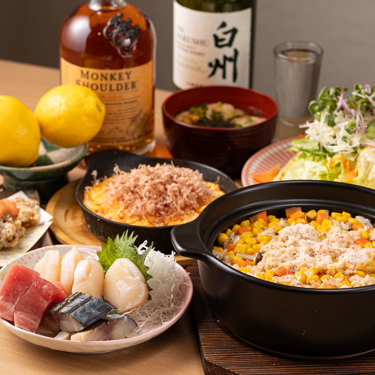宴会などにピッタリな飲み放題付きコースございます！