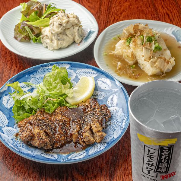 【和テイストの一品料理各種】「ポテトサラダ」・「揚げ出し豆腐」・「とりもも山賊焼き」各550円(税込)～