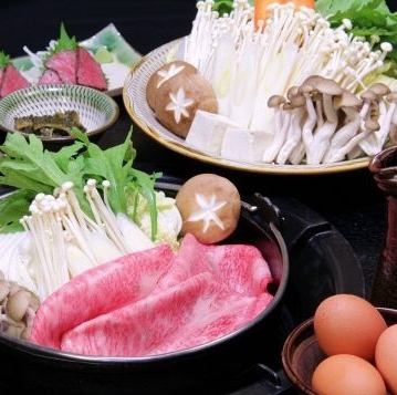 [With meat sushi] Bungo beef premium loin "Sukiyaki" course 11,550 yen (tax included)