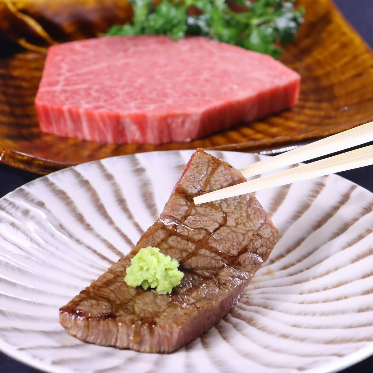 Only possible because we buy the whole cow! Enjoy the luxurious taste of rare cuts with wine ♪