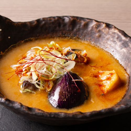 Kyoto eggplant tantan soup with sesame flavor