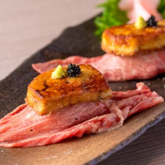 Foie gras & meat sushi 2 pieces