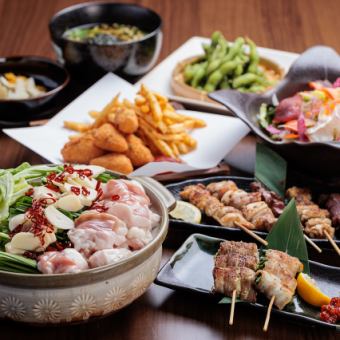 [Izayoi's specialty vegetable rolls and yakitori] Standard 7-item course for 4,000 yen [2-hour all-you-can-drink (draft beer OK!)]