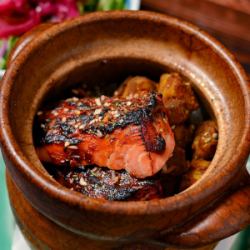 今月のビリヤニ　鮭と紅あづまのサグマサラビリヤニ 1合