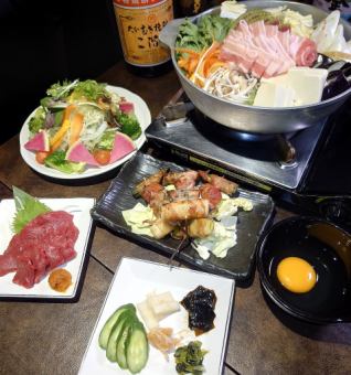 新登場！3時間飲み放題付全7品【特製すきやきプラン】7000円→6500円