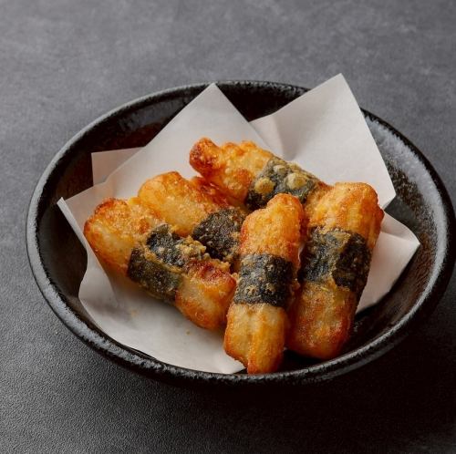 Deep-fried yam strips