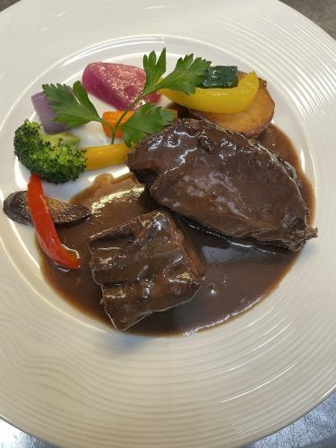 Boar stew in red wine from Hiroshima Prefecture