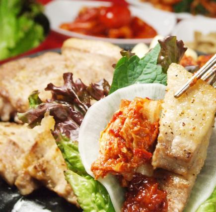 【 코스 인기 No.1!! 】 삼겹살 코스 120분 음료 무제한 포함