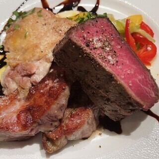 スパークリング&生ビール!お肉盛合せのカステリーナ大皿スタンダードプラン全6品 5980円(税込)