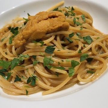 雲丹のトマトクリームソース スパゲティ