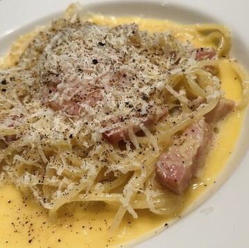 カルボナーラ 温玉とペコリーノロマーノの旨味
