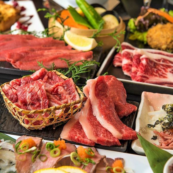 Popular No. 1★ [Kuromaru all-you-can-eat course] Approximately 60 kinds including top ribs and salted tongue [All-you-can-eat] 120 minutes 3980 yen (4378 yen including tax)