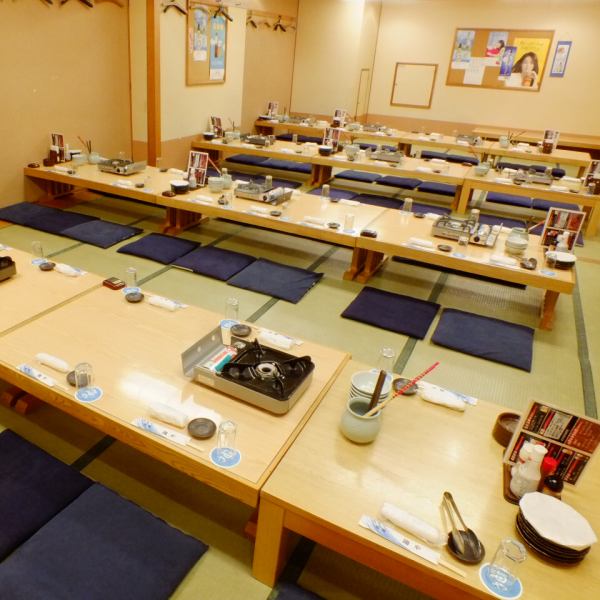 大部屋では100名以上の宴会が可能です。様々なシーンに使えてうれしい。『昼宴会』『女子会』も人気！