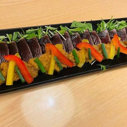 5・6月＜2時間飲み放題付＞鰹土佐造りコース刺身4種盛りやチキン南蛮、スパイスポテトなど♪
