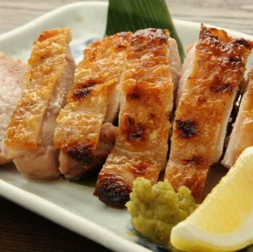 知床鶏網焼柚子胡椒添え