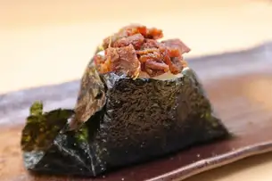 Beef tongue rice ball