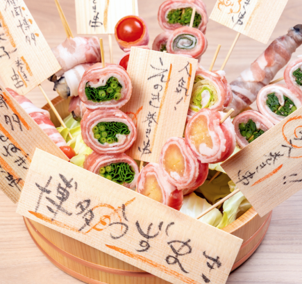 名物野菜巻き串×うずまき餃子 うずまきお手軽コース全7品