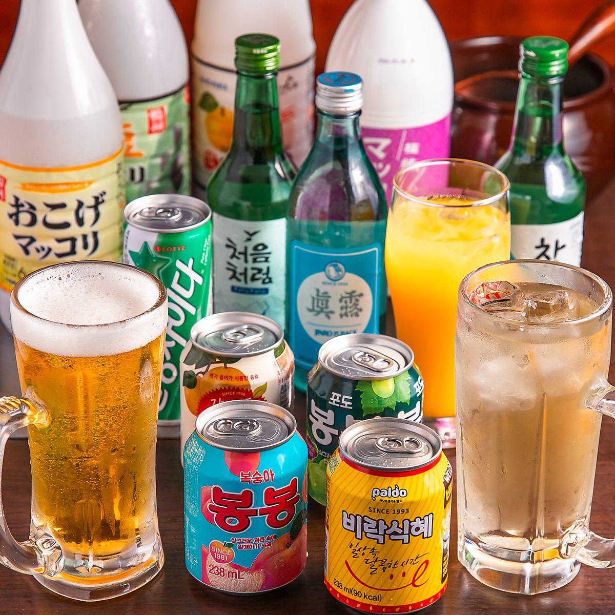 SNS映えする鮮やかな韓国ドリンク等も豊富にご用意ございます☆