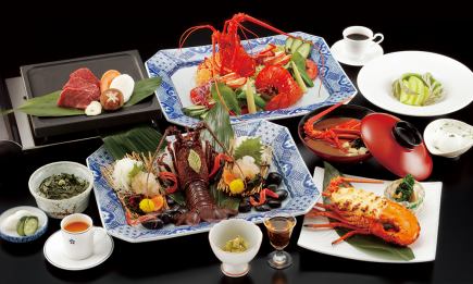 【갈채(카사이)】이세 새우의 활조·구이·소 필레 석판구이를 포함한 전12품