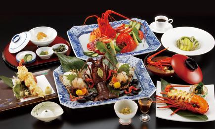 【현란(켄란)】이세 새우의 천부라·활동·구이 등의 풀 코스 전 11품