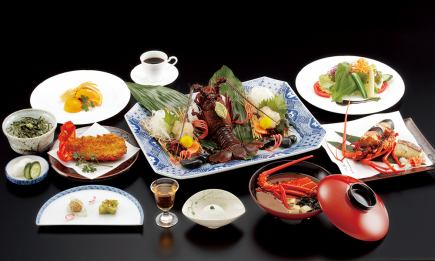 【와카마츠】이세 새우의 활기를 즐길 수 있는 코스.이세 새우와 도미의 구이 등 전 11품