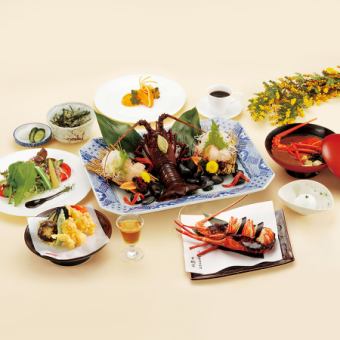 런치 한정【옥(히스이)】이세 새우의 활기・천부라・계절의 구이 등 전10품