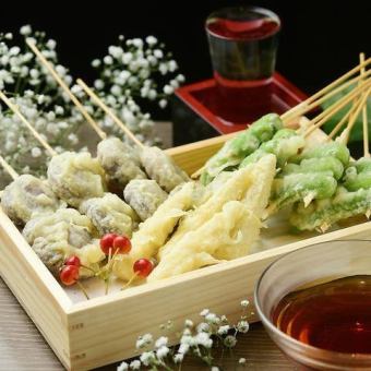 <3 hours all-you-can-drink included> November to January [4,000 yen Tempura Ume Course] ~Enjoy 3 kinds of sashimi, tempura musubi, and more~