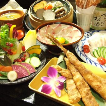 【包含无限畅饮】共12道菜品★十六夜套餐★5,500日元（含税）【菜品仅需4,000日元（含税）】