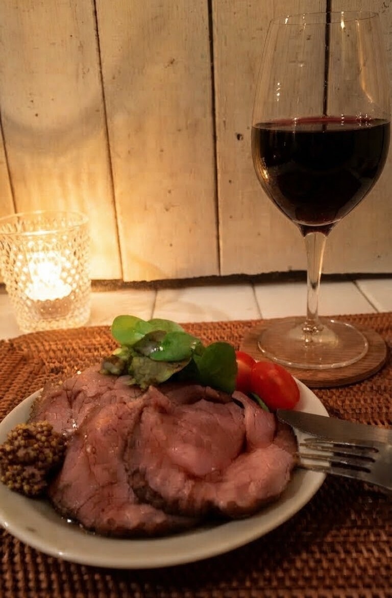 Roast pork cooked slowly and carefully to a tender finish ☆