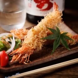 Deep fried angel shrimp and angel wings (1 piece)