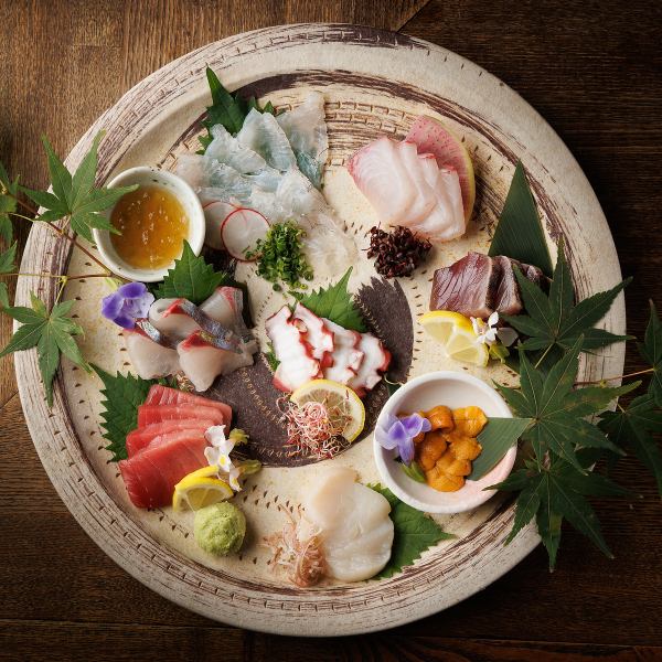 目にも美しい新鮮鮮魚をお刺身で喰らう