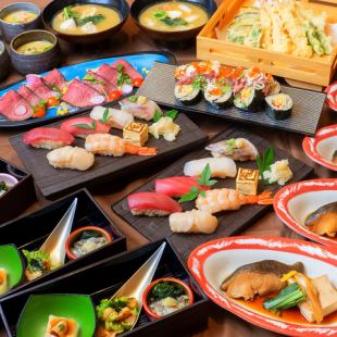 生本鮪入 鮨과 은 대구 조림을 맛볼 【토풍로 코스】 음료 무제한 7000 엔 (세금 포함)