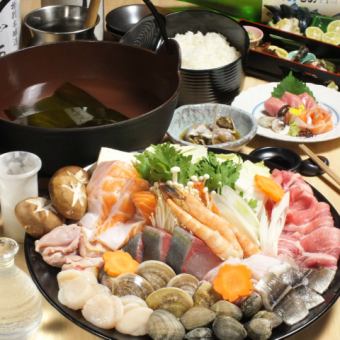 ◆海鮮ちゃんこ鍋コース◆[全5品]　4,900円≪メインのお鍋から季節のお造りや一品まで≫