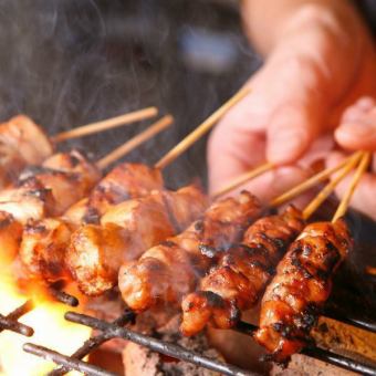 2H生付飲み放題【平日限定宴会コース】炭火焼き鳥盛り合わせや季節の海鮮ちらし等4500円⇒3500円