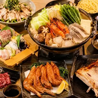 3H生付飲み放題【おすすめ宴会コース】名物マグロのカマ塩焼きや豪華旬の海鮮鍋等6000円⇒5000円