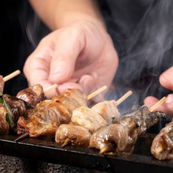 【生ビール付き2時間飲み放題】選べるメイン&炭火焼き鳥付き全10品コース【3750円→2750円】