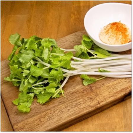 White celery with Asian mayo