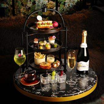 ‐夜の部‐ 季節のアフタヌーンティー　アルコールフリー　【シャインマスカットと葡萄　】