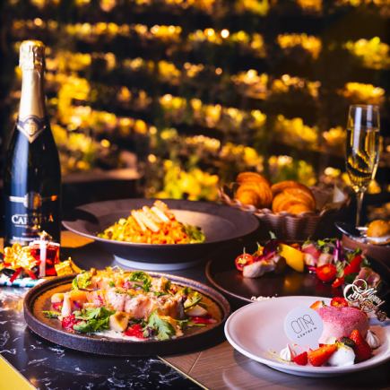 12/24~25日【Xmas特別コース】聖夜を彩る特別コース ~乾杯スパークリング付き~2部(20:00-21:30)